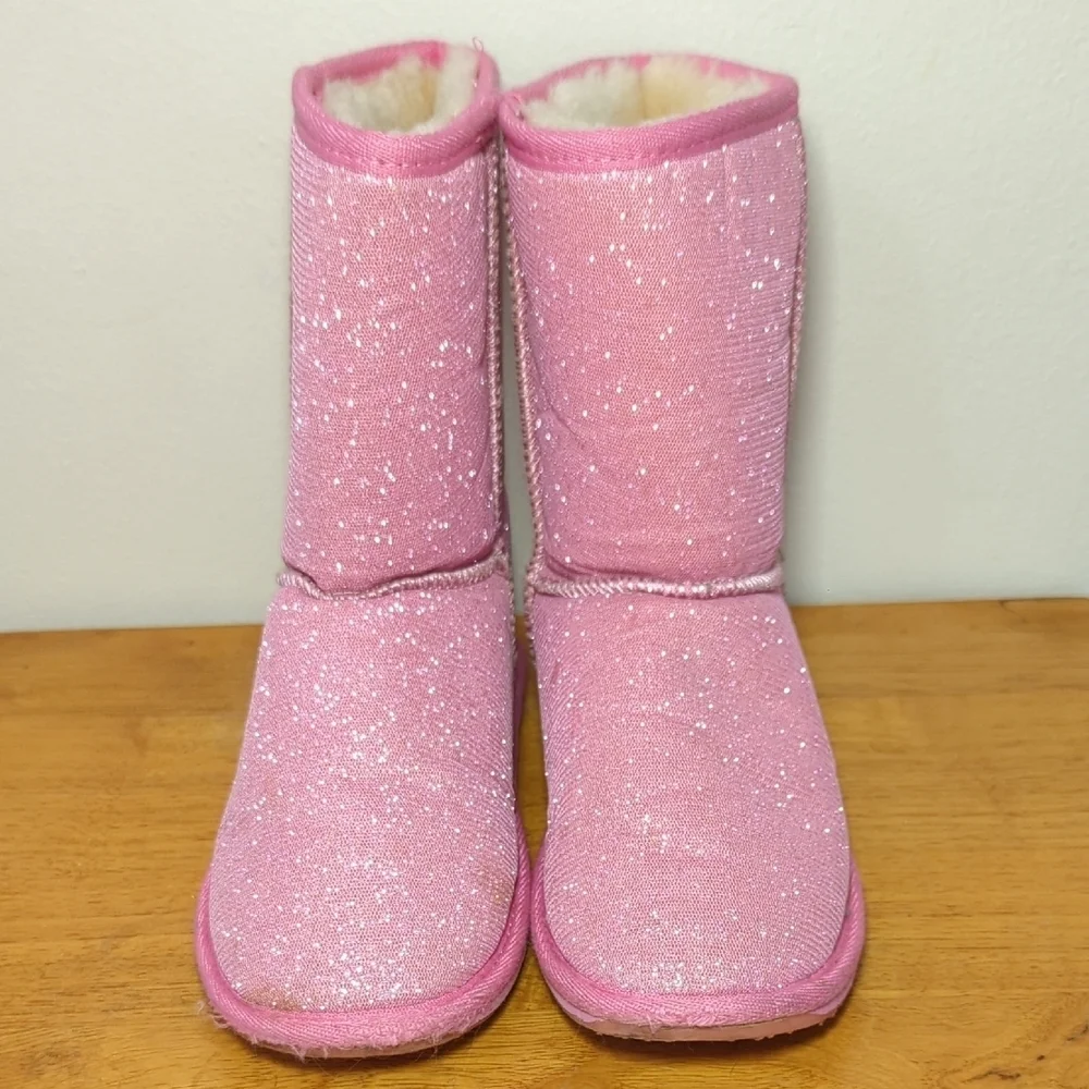Emu Australia Kids Sparkle Lo Deluxe Wool Boot Pink Girls Size 4